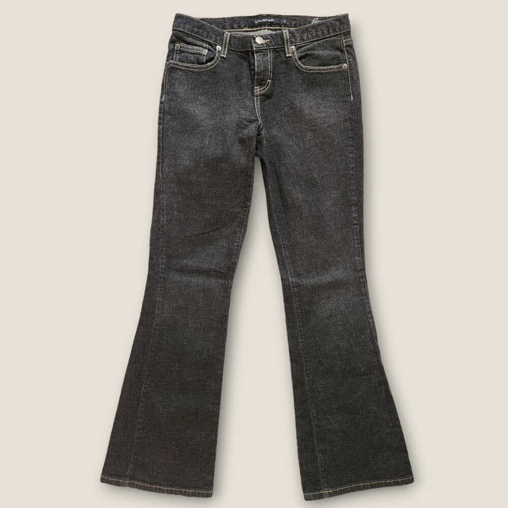 Calvin Klein Women's Flare Black/Charcoal rinse Midrise Jeans Size 4